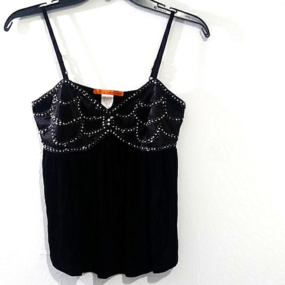 Black Hand Beaded Embellished Camisole
